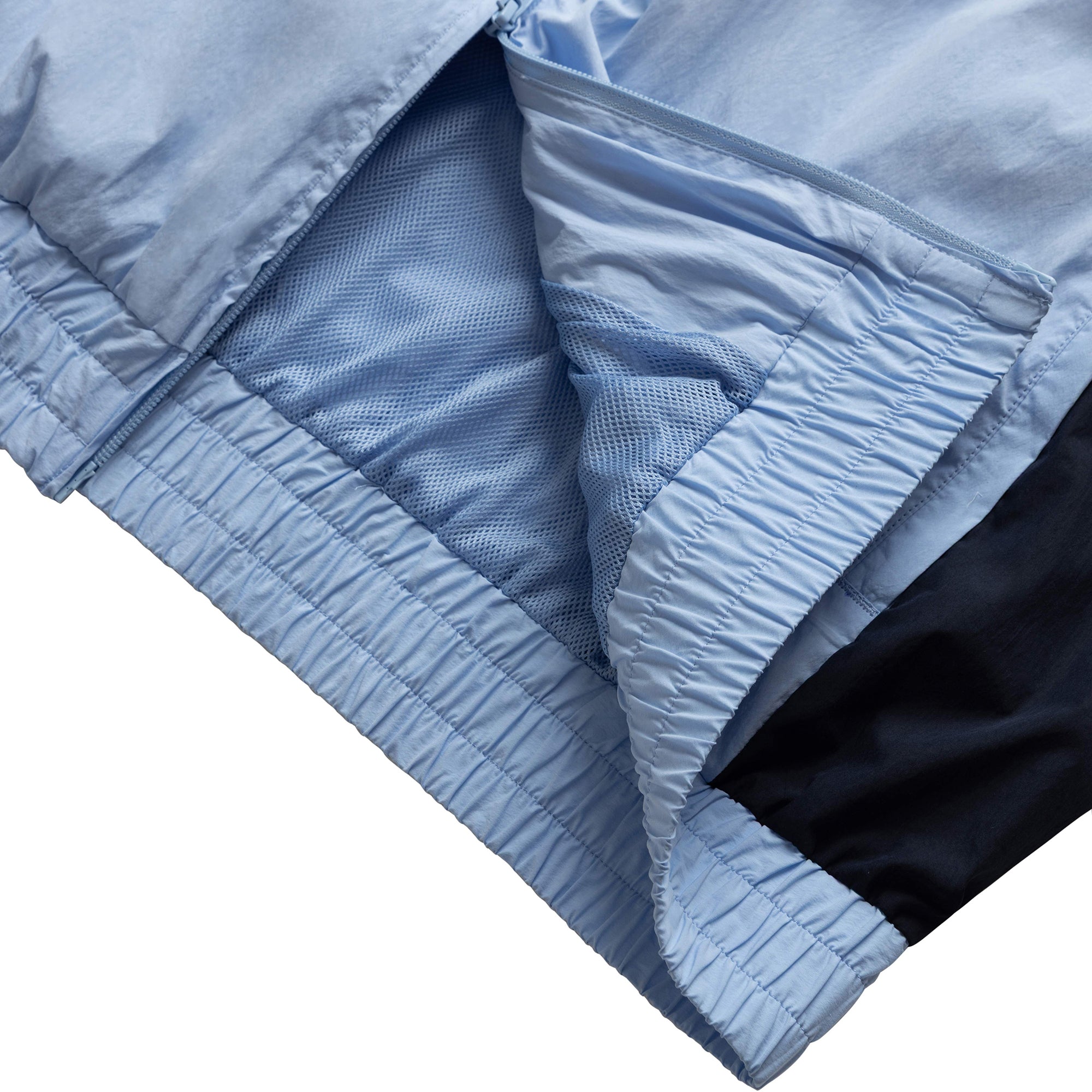 Grand Collection Cotton/Nylon Track Jacket Powder Blue/Midnight Navy
