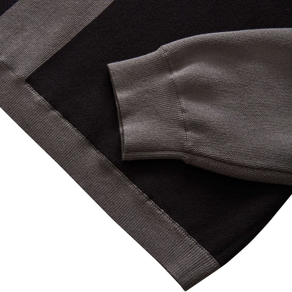 Grand Collection Knit Quarter Zip Grey/Black