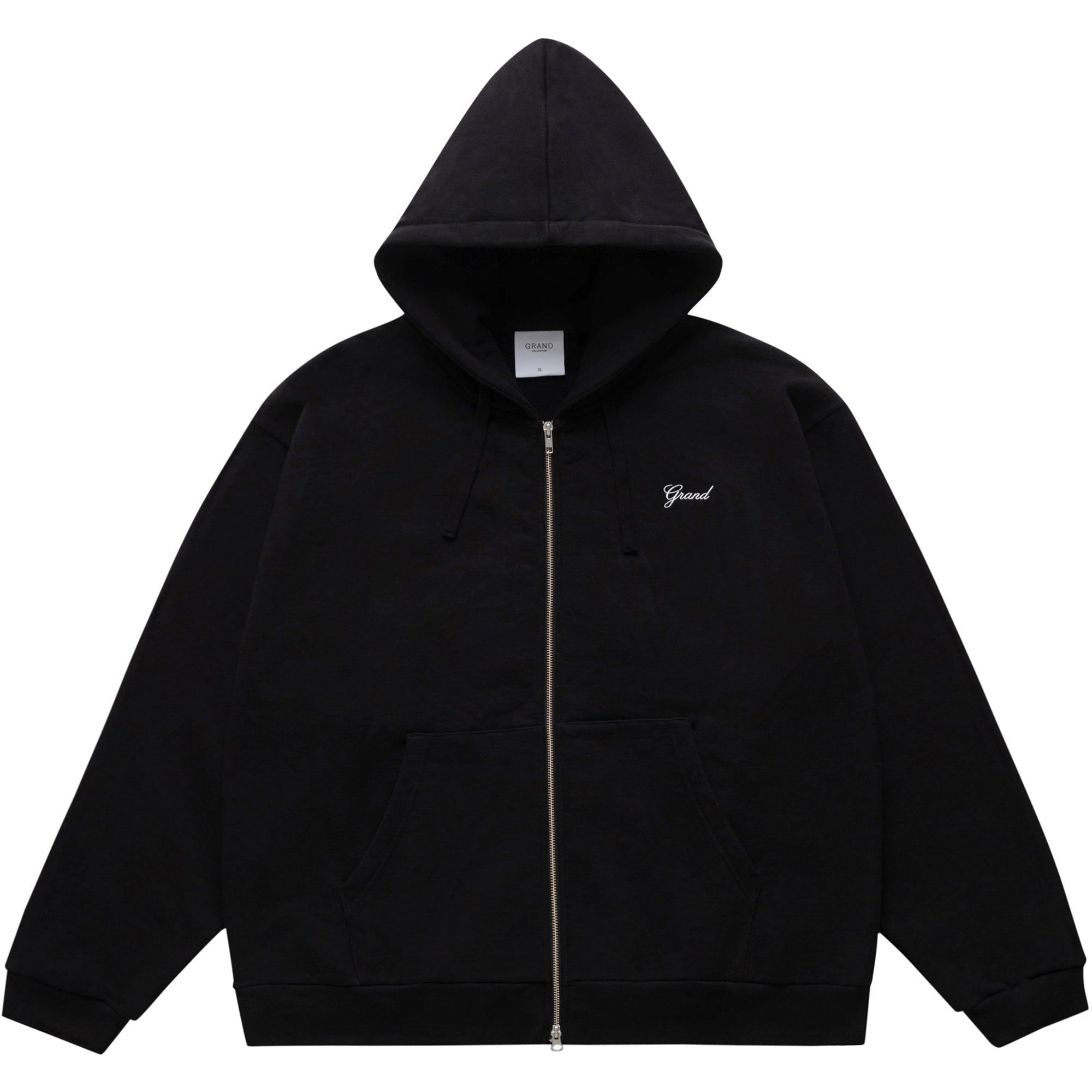Grand Collection Zip Up Script Sweatshirt Black