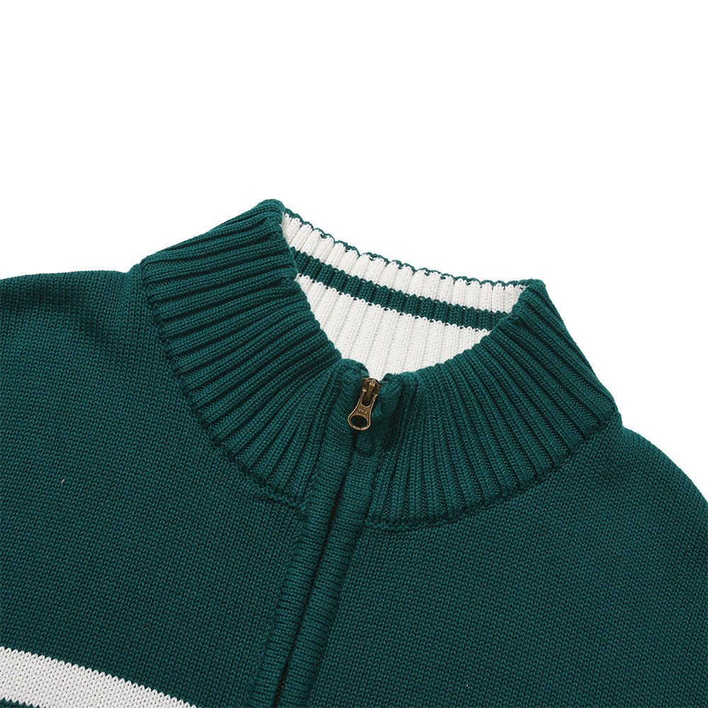 Hélas Tricot Quarter Zip Knit Teal Green