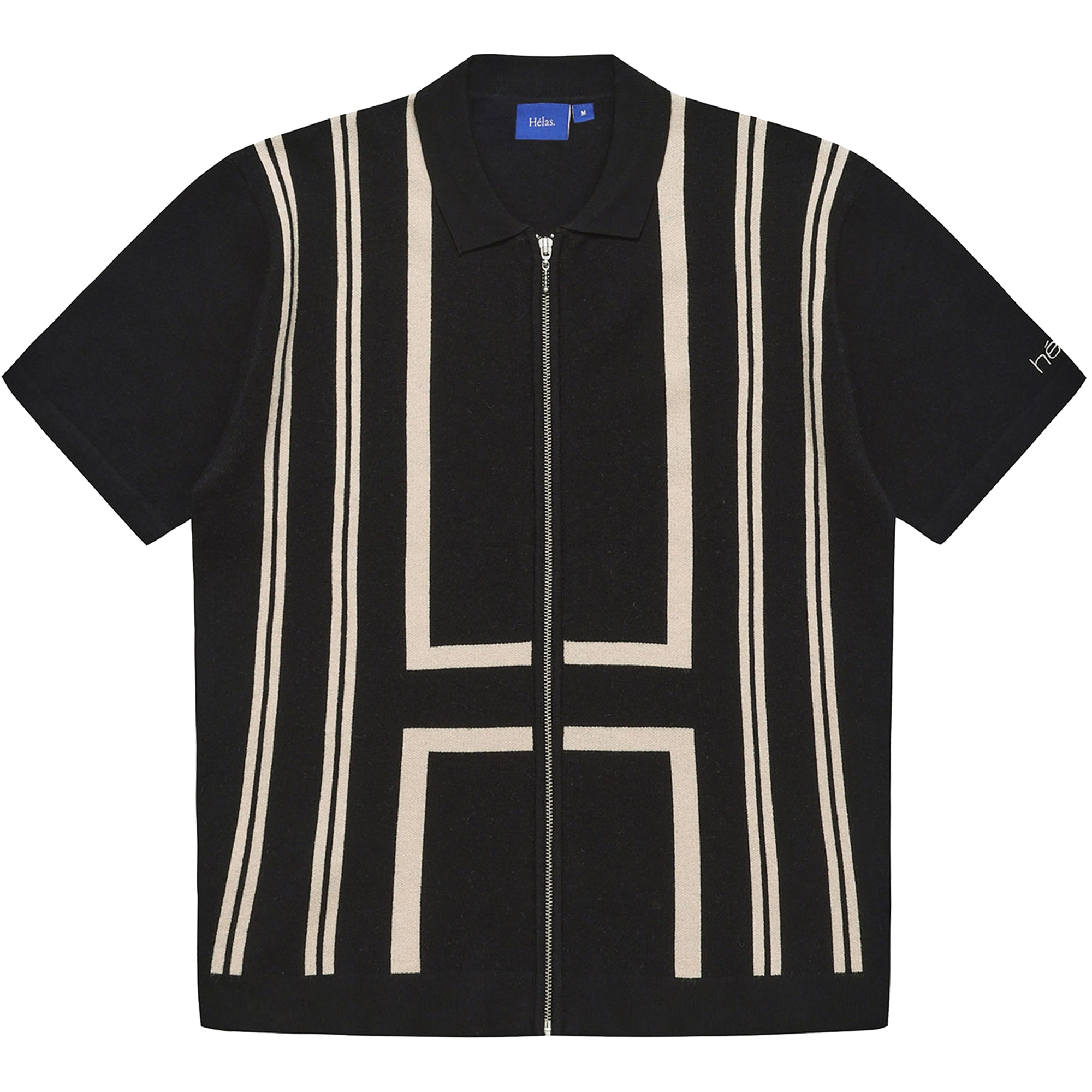 Hélas Aldo Knit Full Zip Polo Black