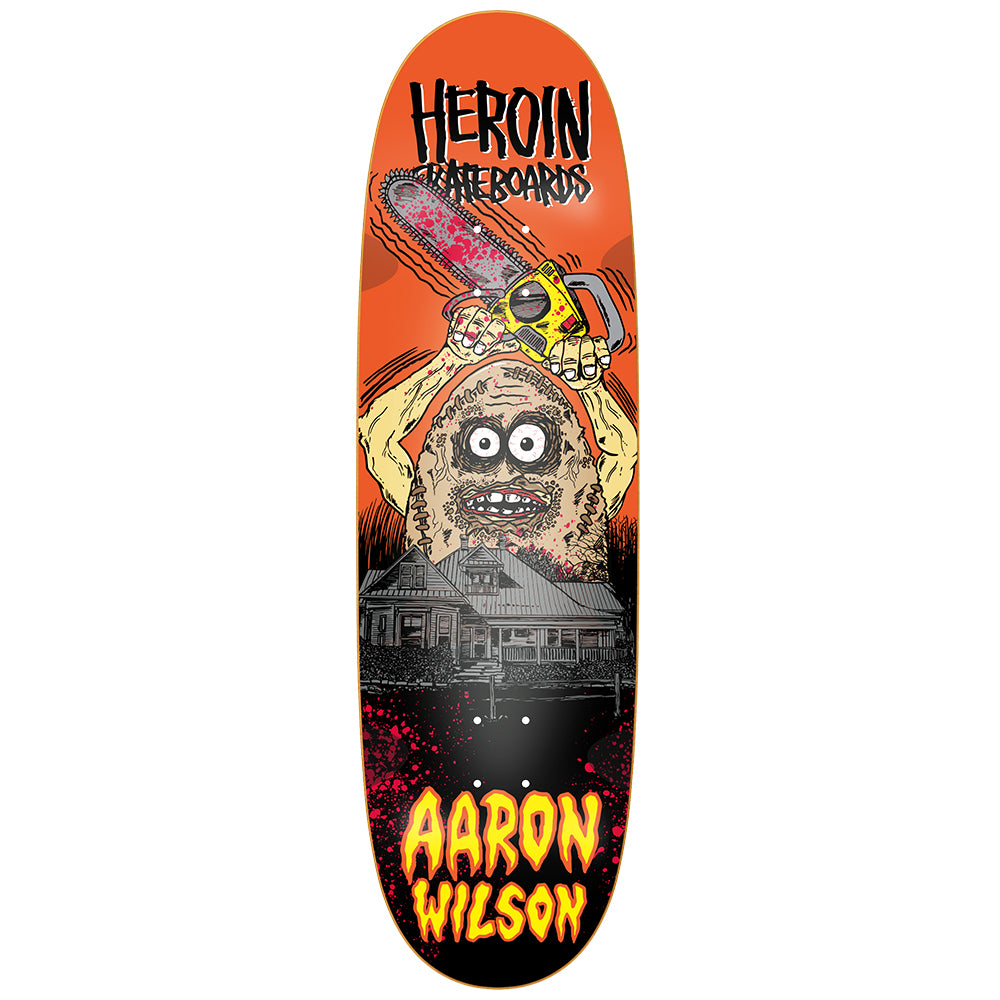 Heroin Aaron Wilson Teggxas Chainsaw Egg deck 9.125”