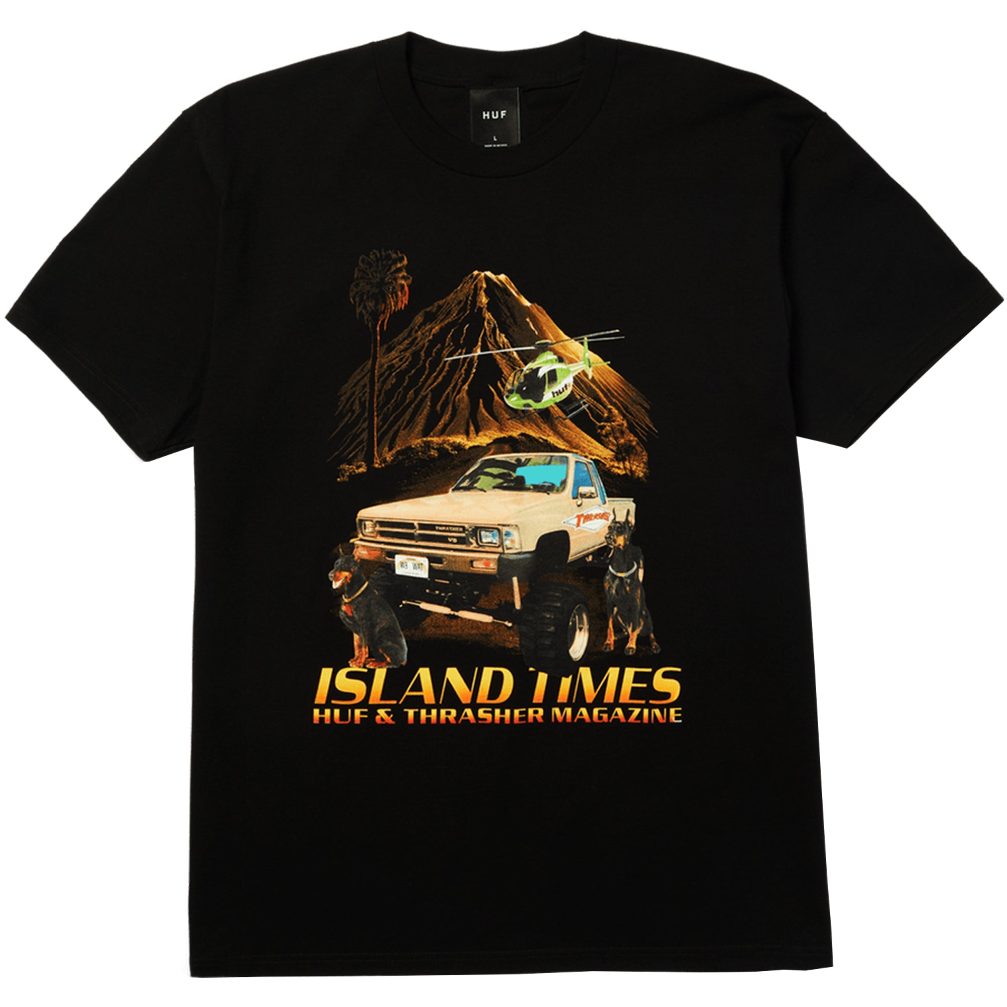 HUF x Thrasher Island Times Tee Black