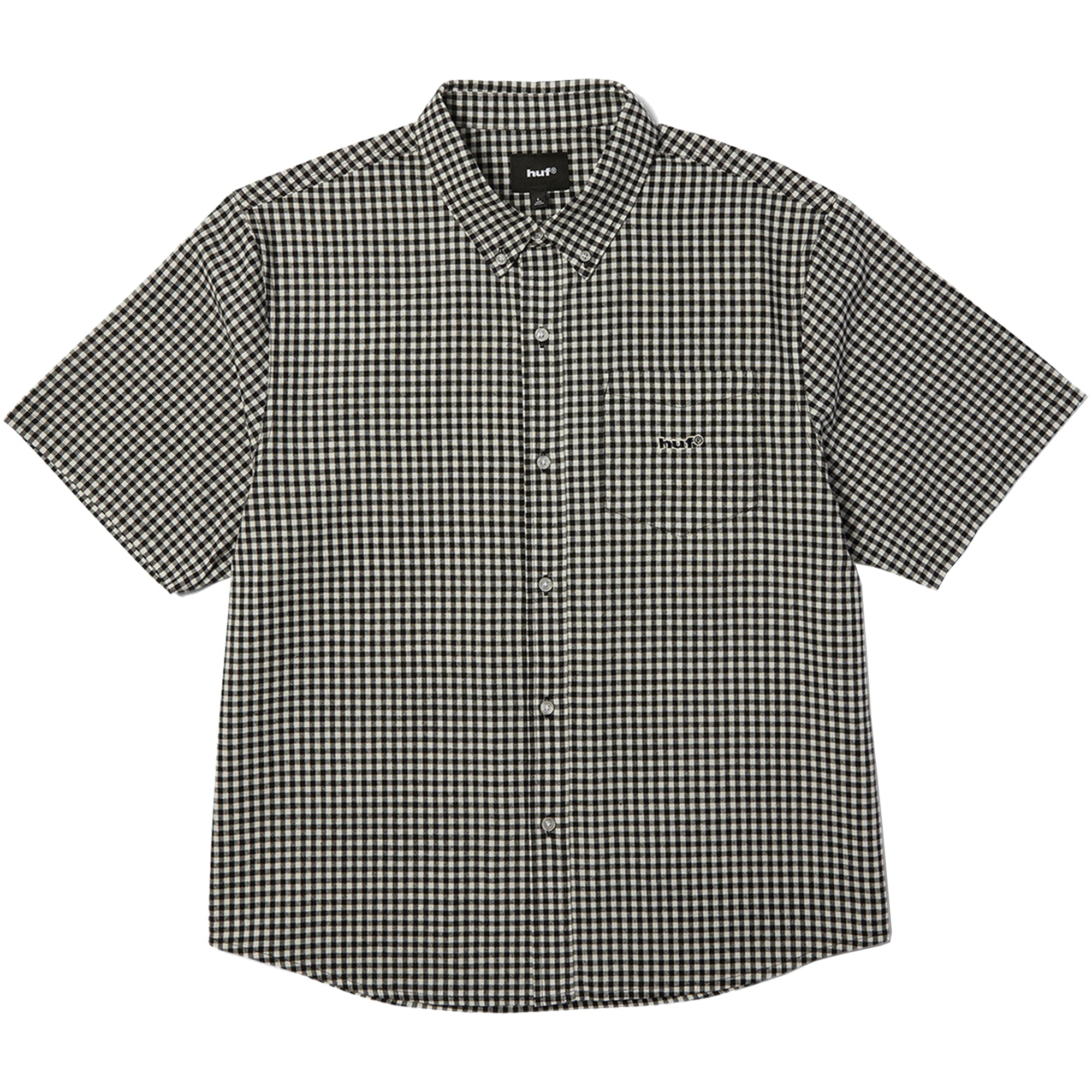 HUF 89 Micro Gingham SS Oxford Shirt Black/White