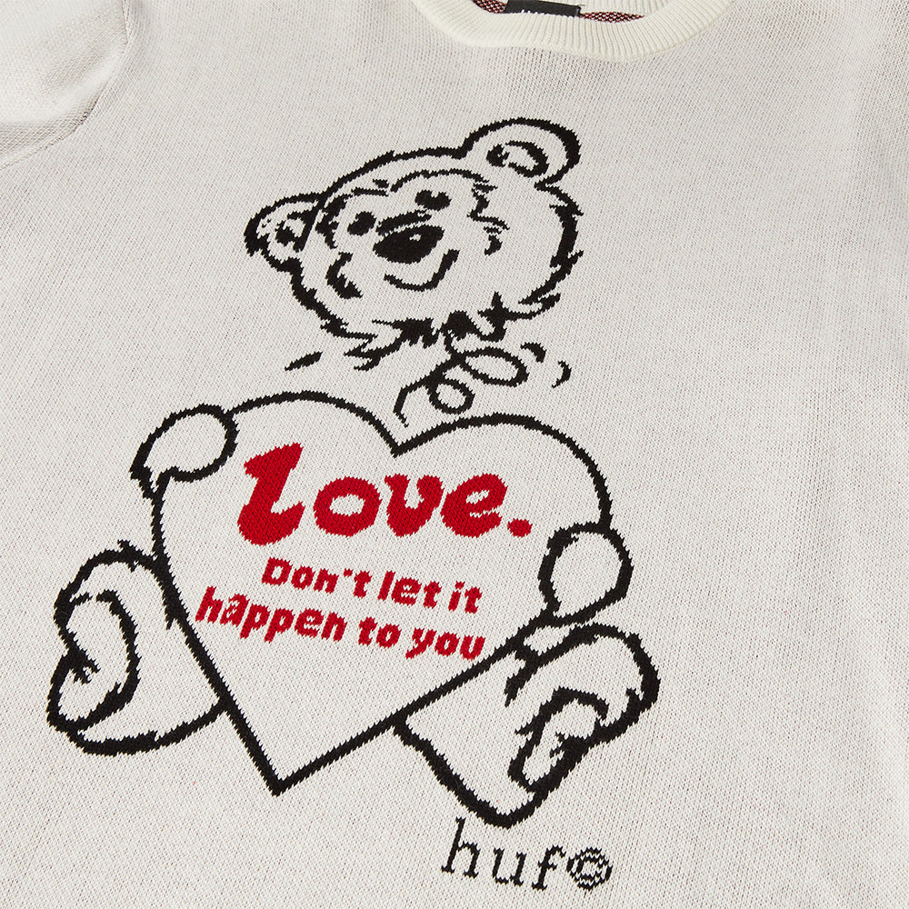 HUF Bad News Crewneck Sweater Bone