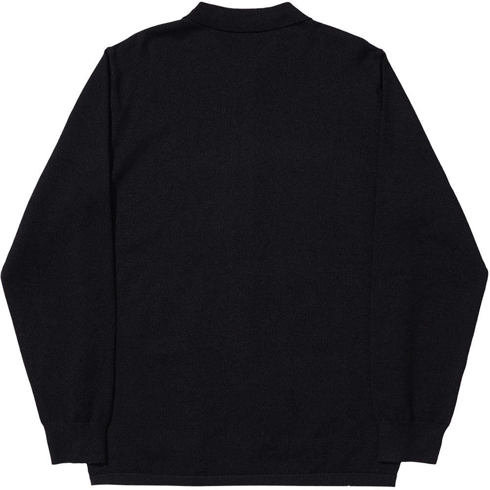 Hélas Bundy Full Zip Knit Polo Black
