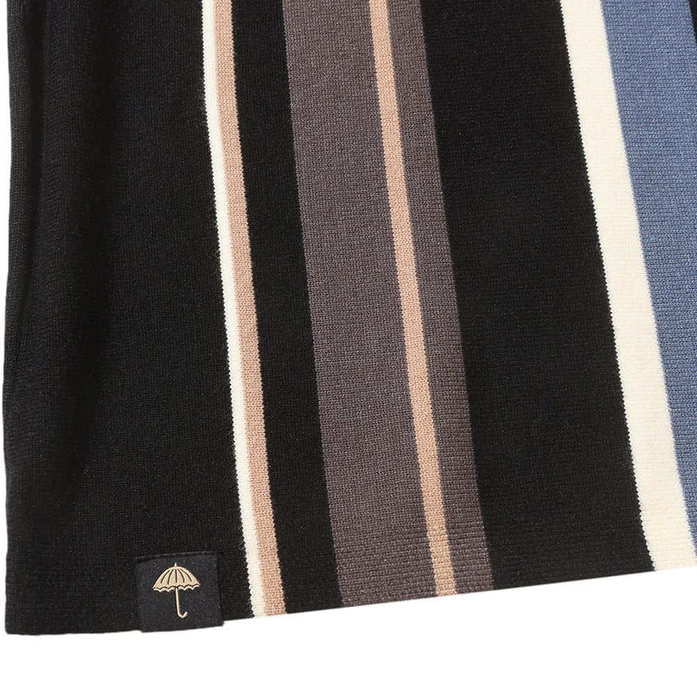 Hélas Bundy Full Zip Knit Polo Black