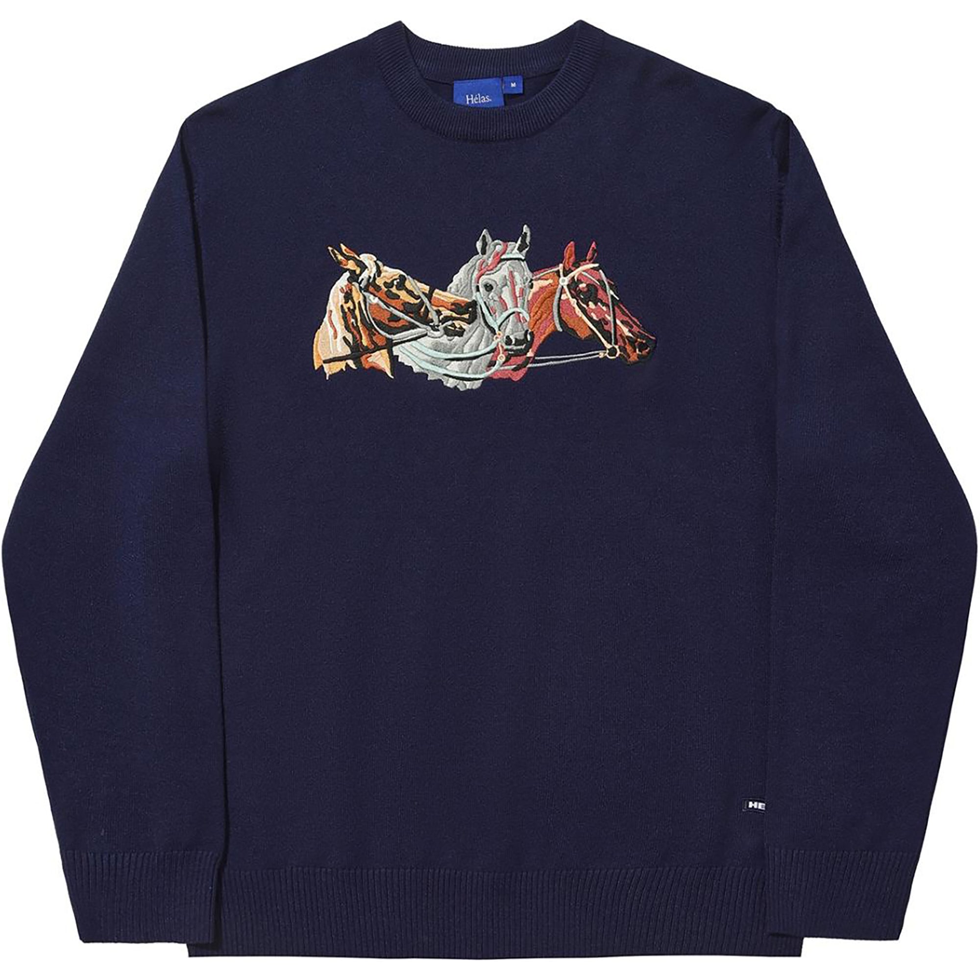Hélas Horses Crewneck Knit Navy