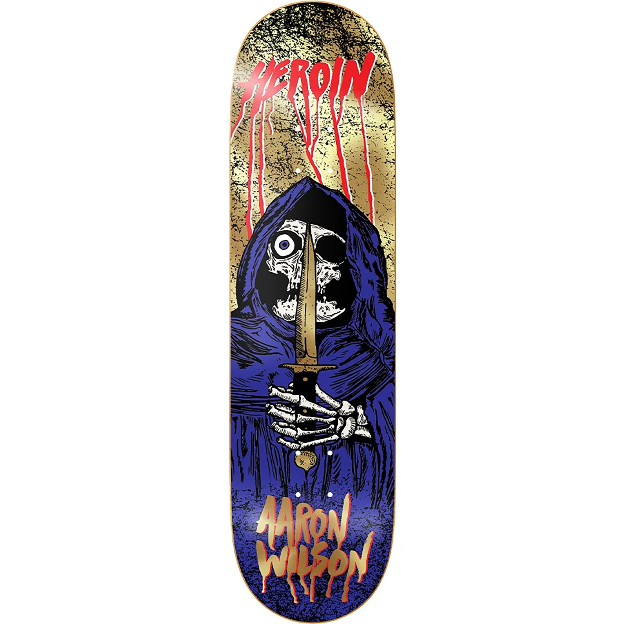 Heroin Aaron Wilson KO2 Skull Priest Skateboard Deck 8.5"