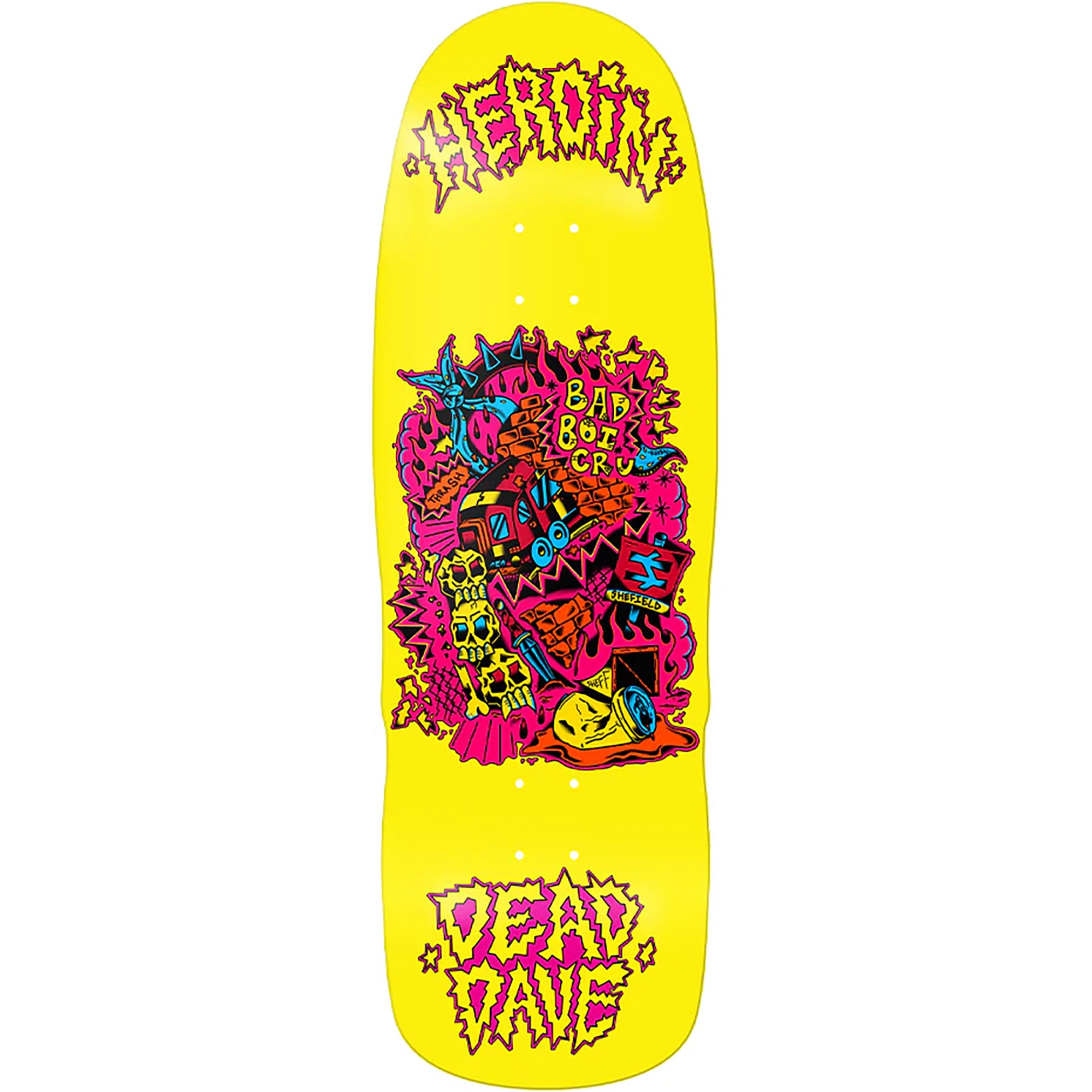 Heroin Dead Dave Trainlines Skateboard Deck 10.125"