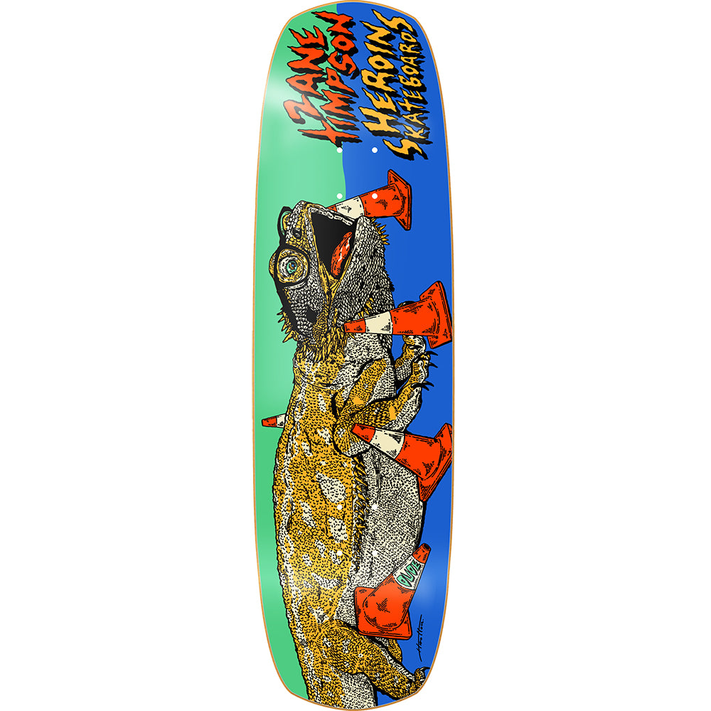 Heroin Zane Timpson Dude Symmetrical Double Shovel Skateboard Deck 9"