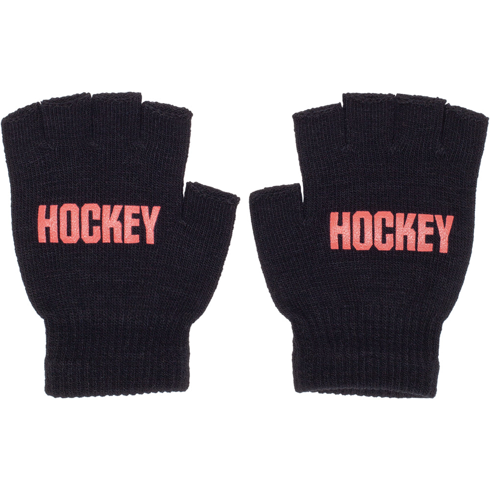 Hockey Fingerless Gloves Black/Red