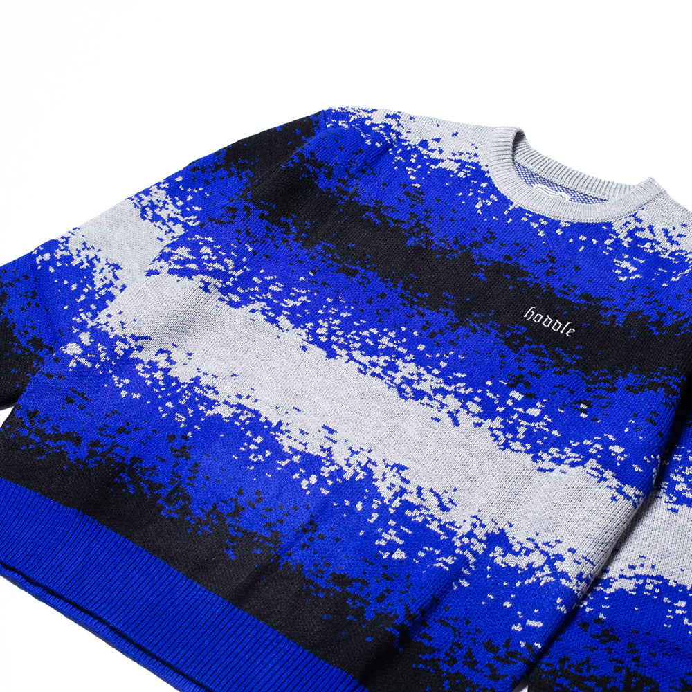 Hoddle Spray Distorted Knit Blue/Grey/Black