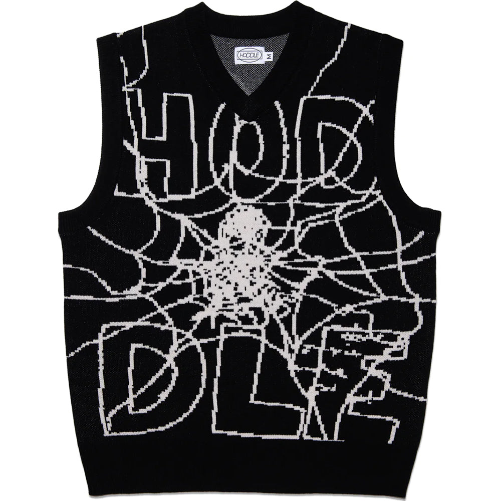 Hoddle Web Jacquard Knit Vest Black/White