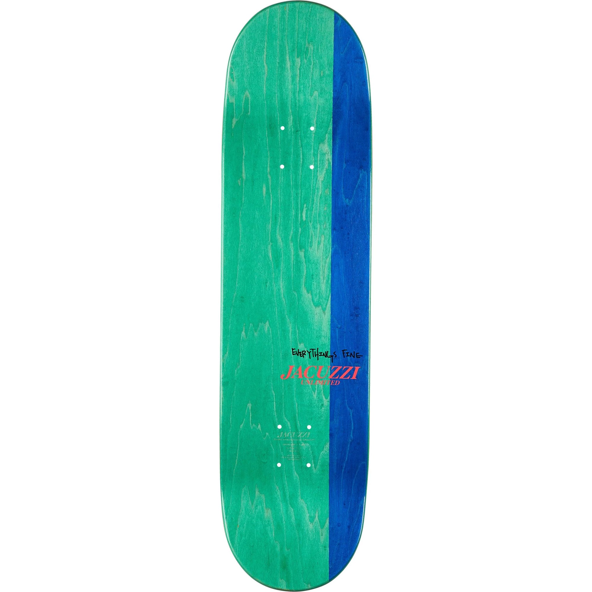 Jacuzzi Unlimited Chair On Fire Twin Tail Skateboard Deck 8.25"