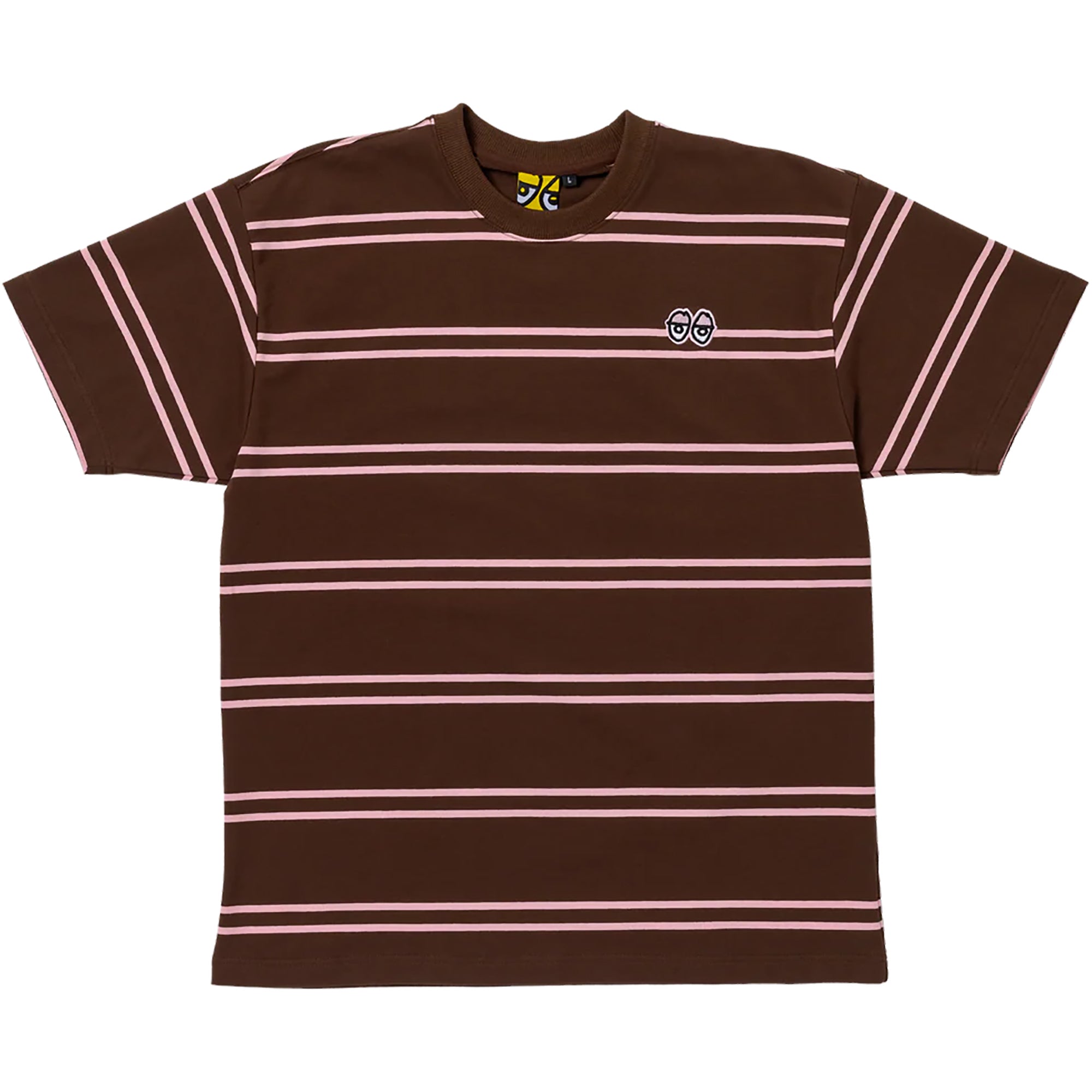Krooked Eyes Emb Stripe Tee Brown/Pink