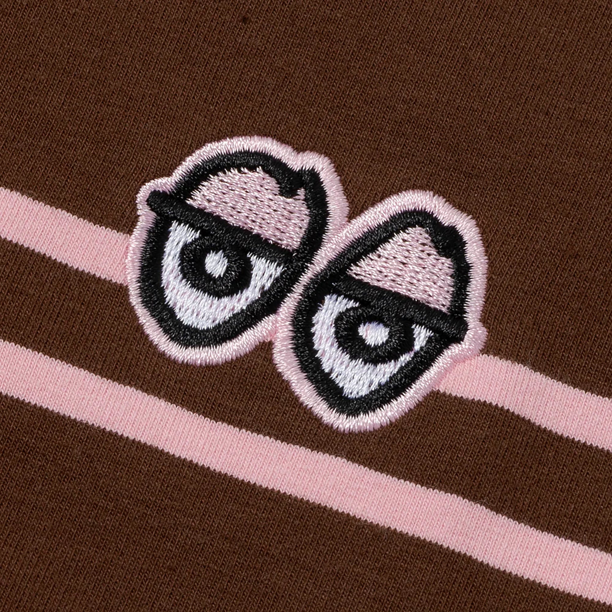 Krooked Eyes Emb Stripe Tee Brown/Pink