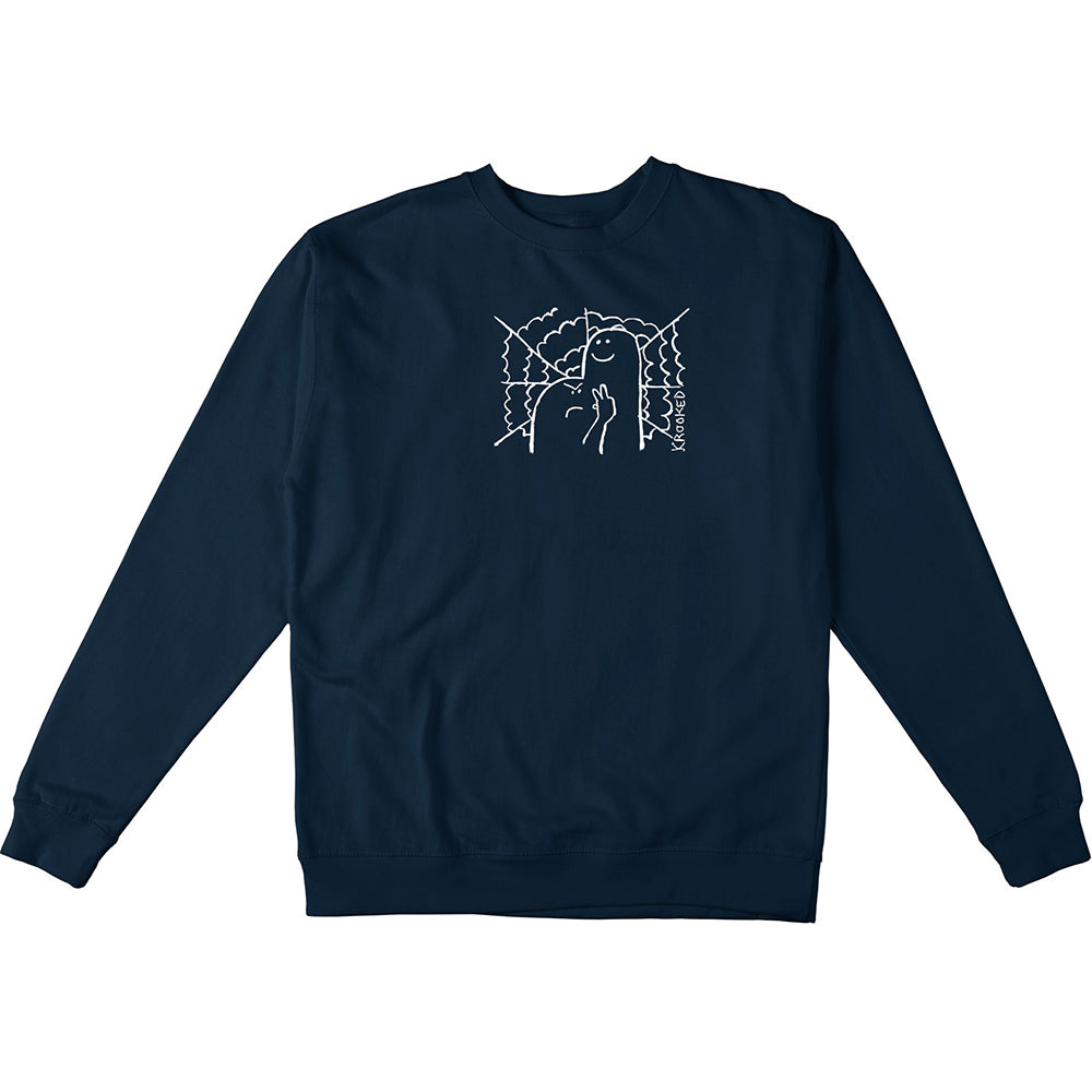 Krooked Greetings Crewneck Navy/White