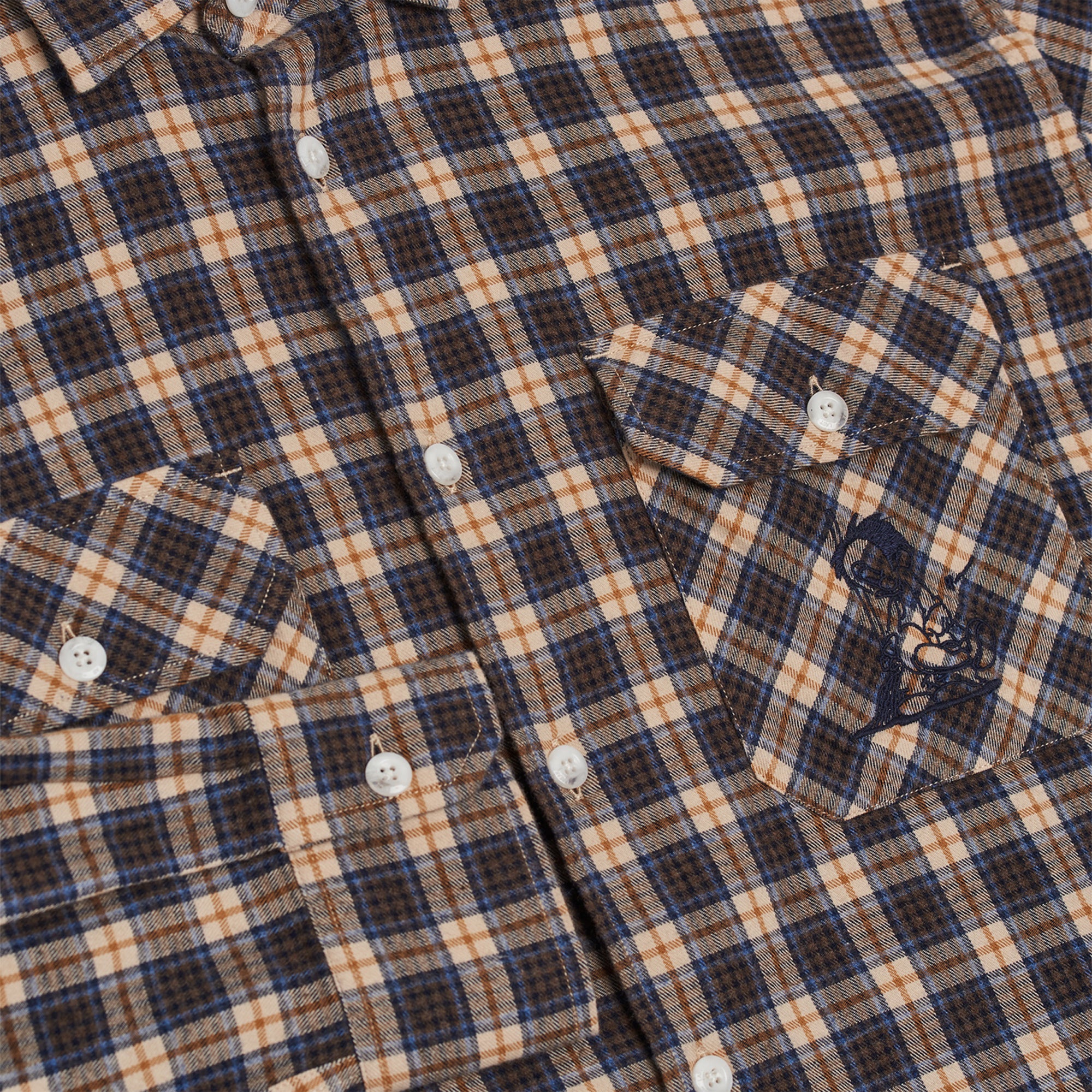 Last Resort AB SM001 Nick Flannel Shirt Vanilla/Brown