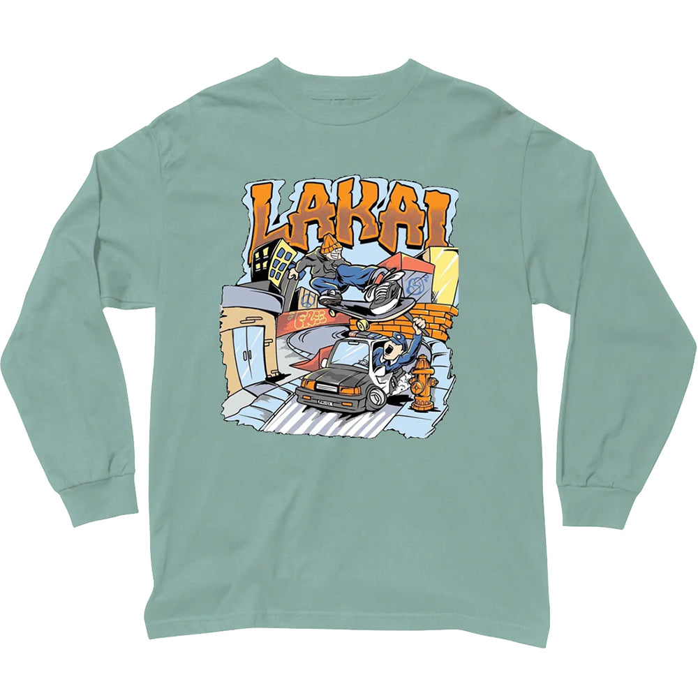 Lakai Felony Long Sleeve T Shirt Stonewashed Green