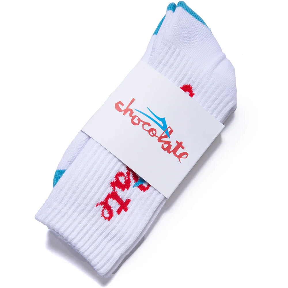 Lakai x Chocolate Chunk Logo Sock White