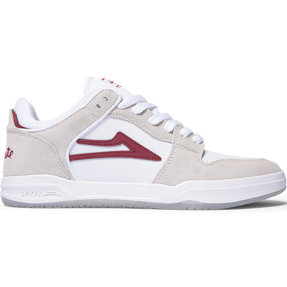 Lakai x Chocolate Telford Low Shoes White/Red Suede