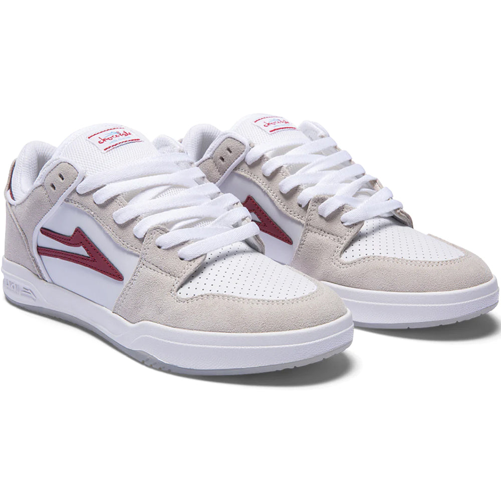 Lakai x Chocolate Telford Low Shoes White/Red Suede