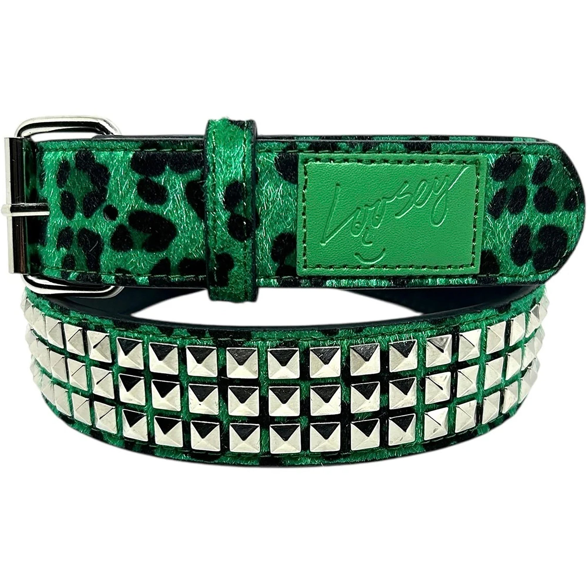 Loosey Green Cheetah Stud Belt