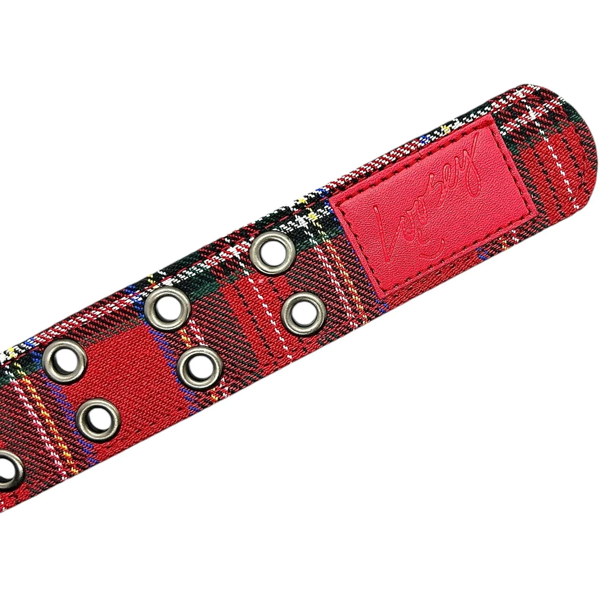 Loosey Plaid Grommet Hole Belt