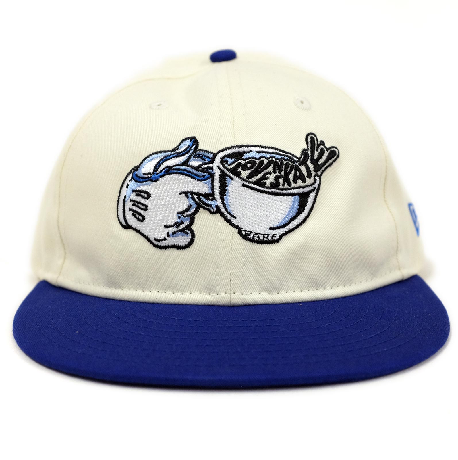 Lovenskate x New Era Spill Retro Crown 9FIFTY Strapback Cap Cream/Blue