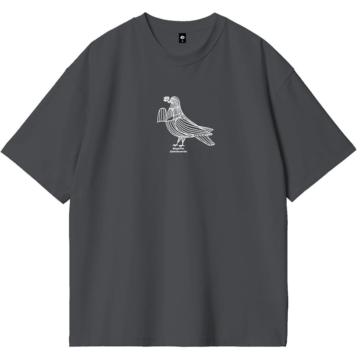 Magenta Caged Tee Charcoal Blue