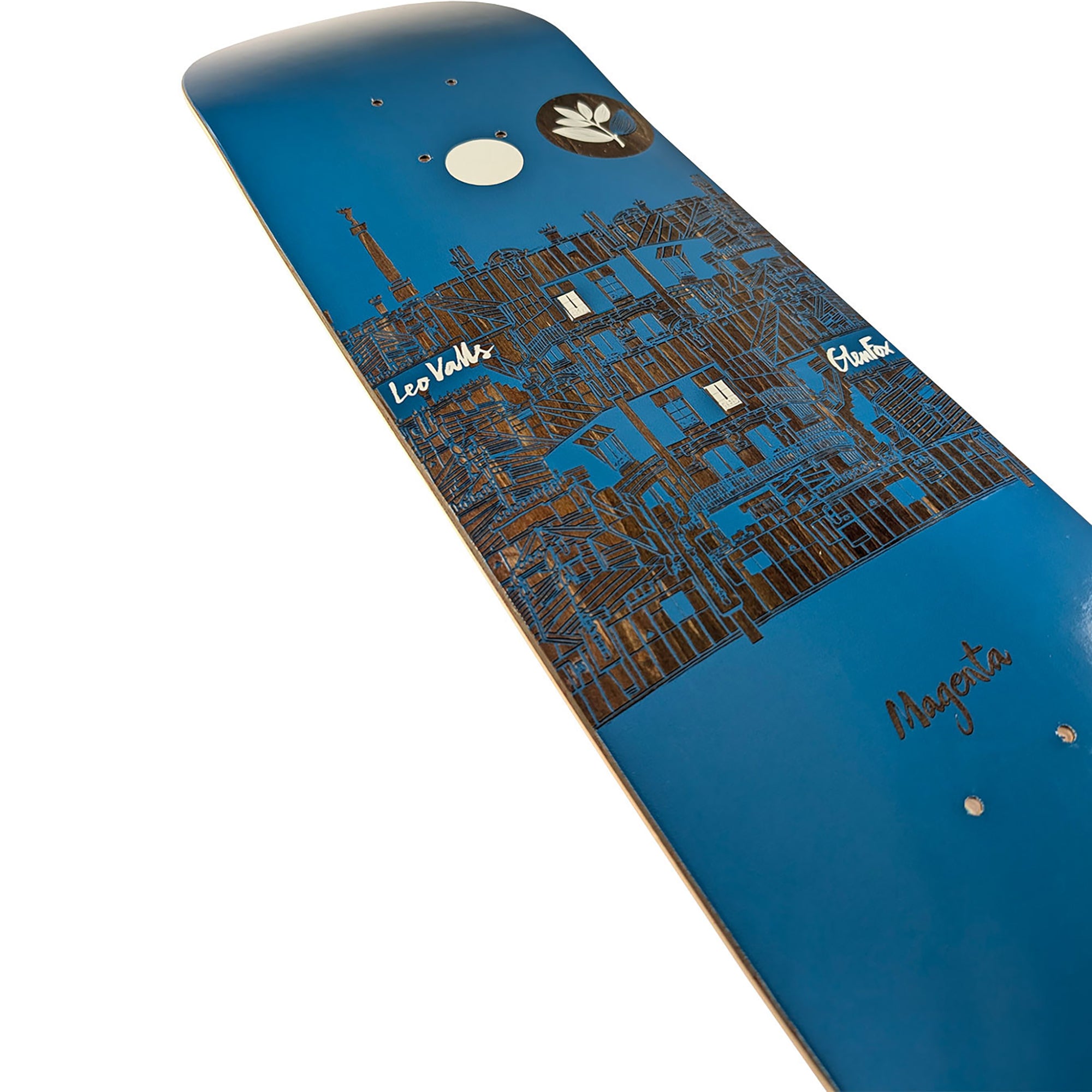 Magenta Leo Valls & Glen Fox Rooftop Series Skateboard Deck 8.5"