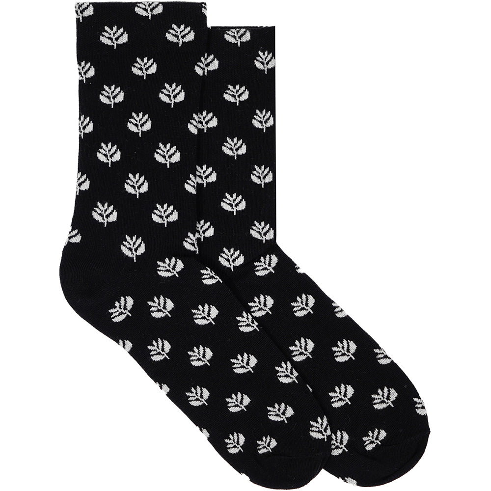 Magenta Pattern Light Socks Black