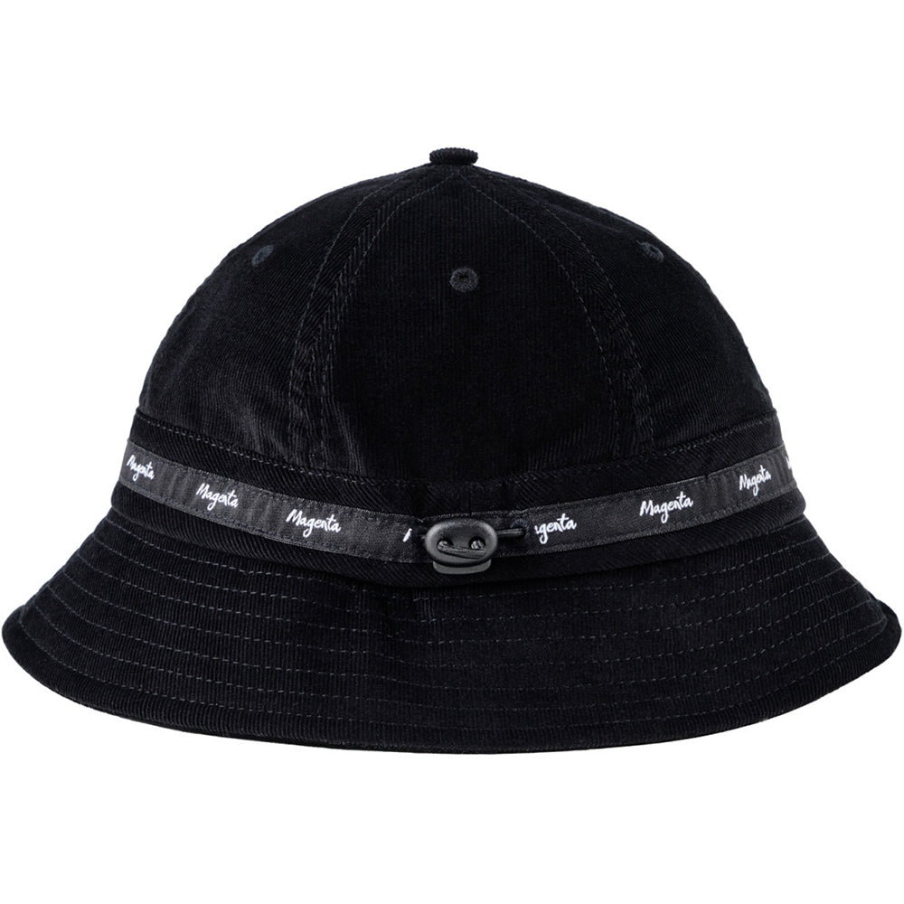 Magenta Script Cord Bucket Hat Black