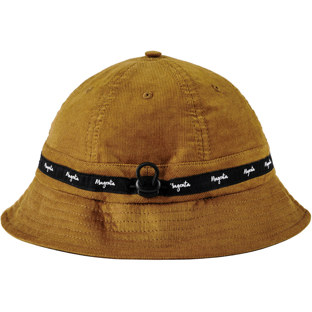 Magenta Script Cord Bucket Hat Brown