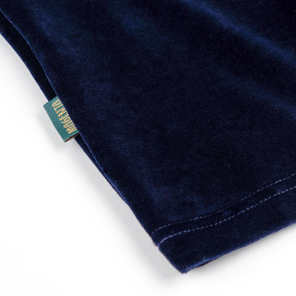 Magenta Velours Tee Navy