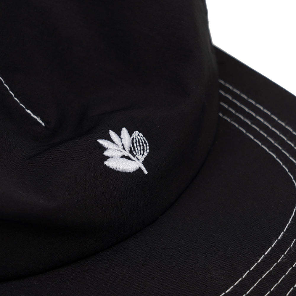 Magenta Plant Nylon Snapback Black
