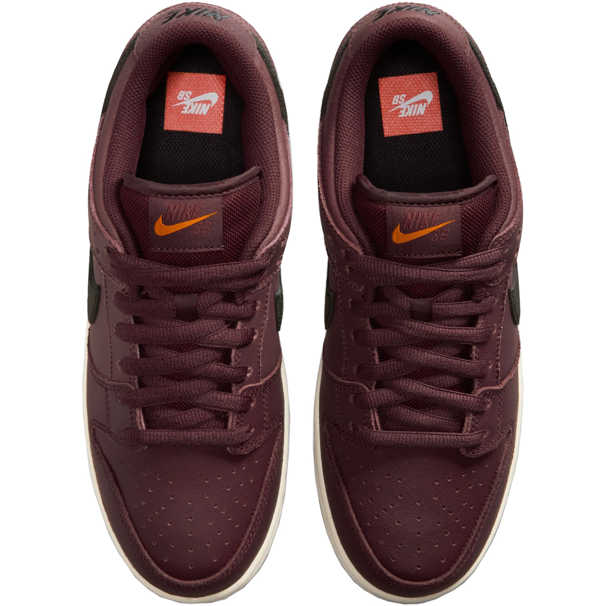 Nike SB Orange Label Dunk Low Pro Shoes Burgundy Crush/Black-Mystic Dates-Sail