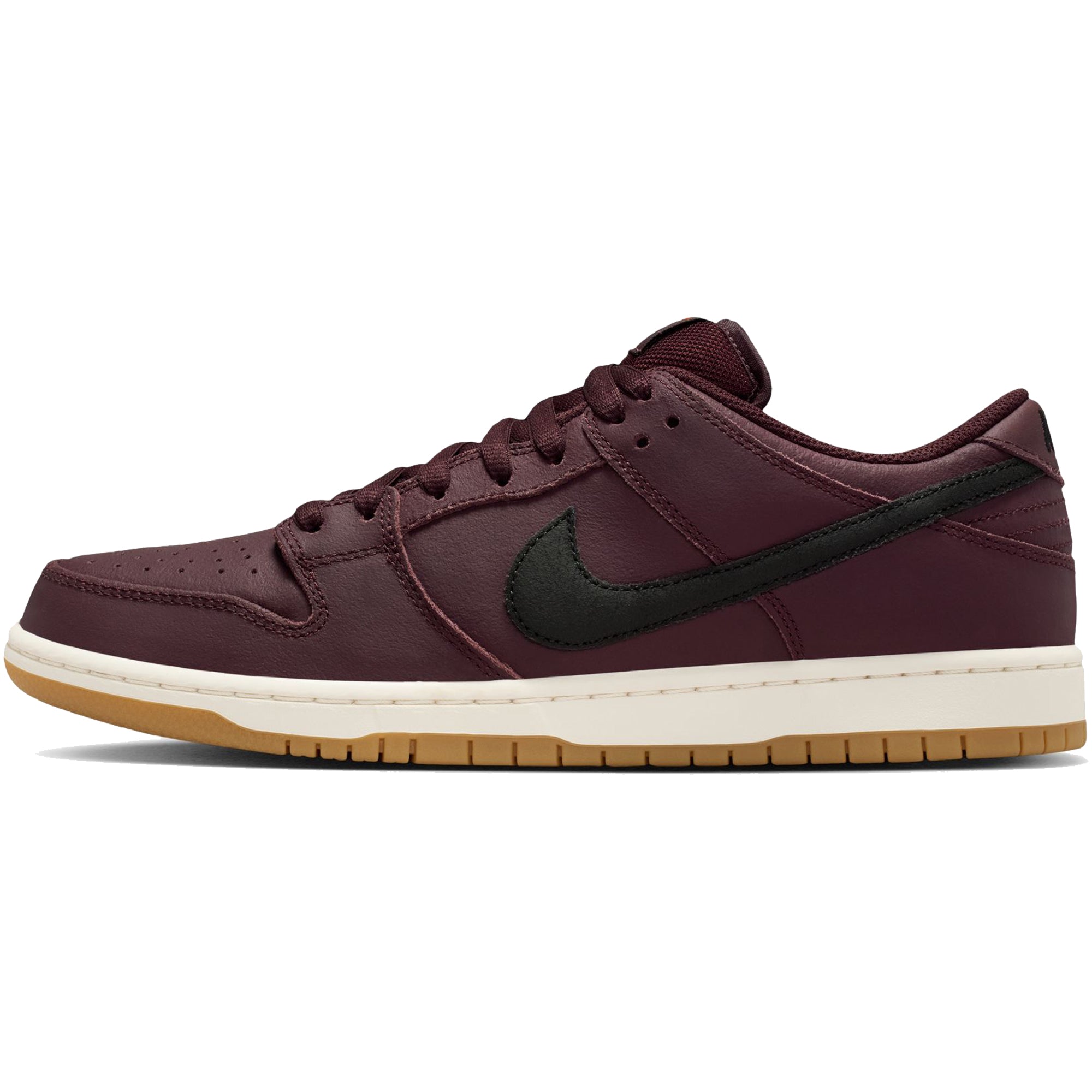 Nike SB Orange Label Dunk Low Pro Shoes Burgundy Crush/Black-Mystic Dates-Sail
