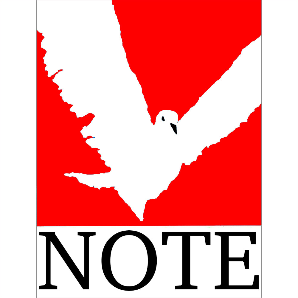 NOTE Peace Sticker Red/White