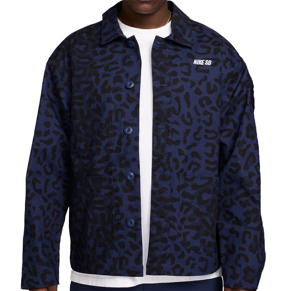 Nike SB Chore Jacket AOP Midnight Navy/White