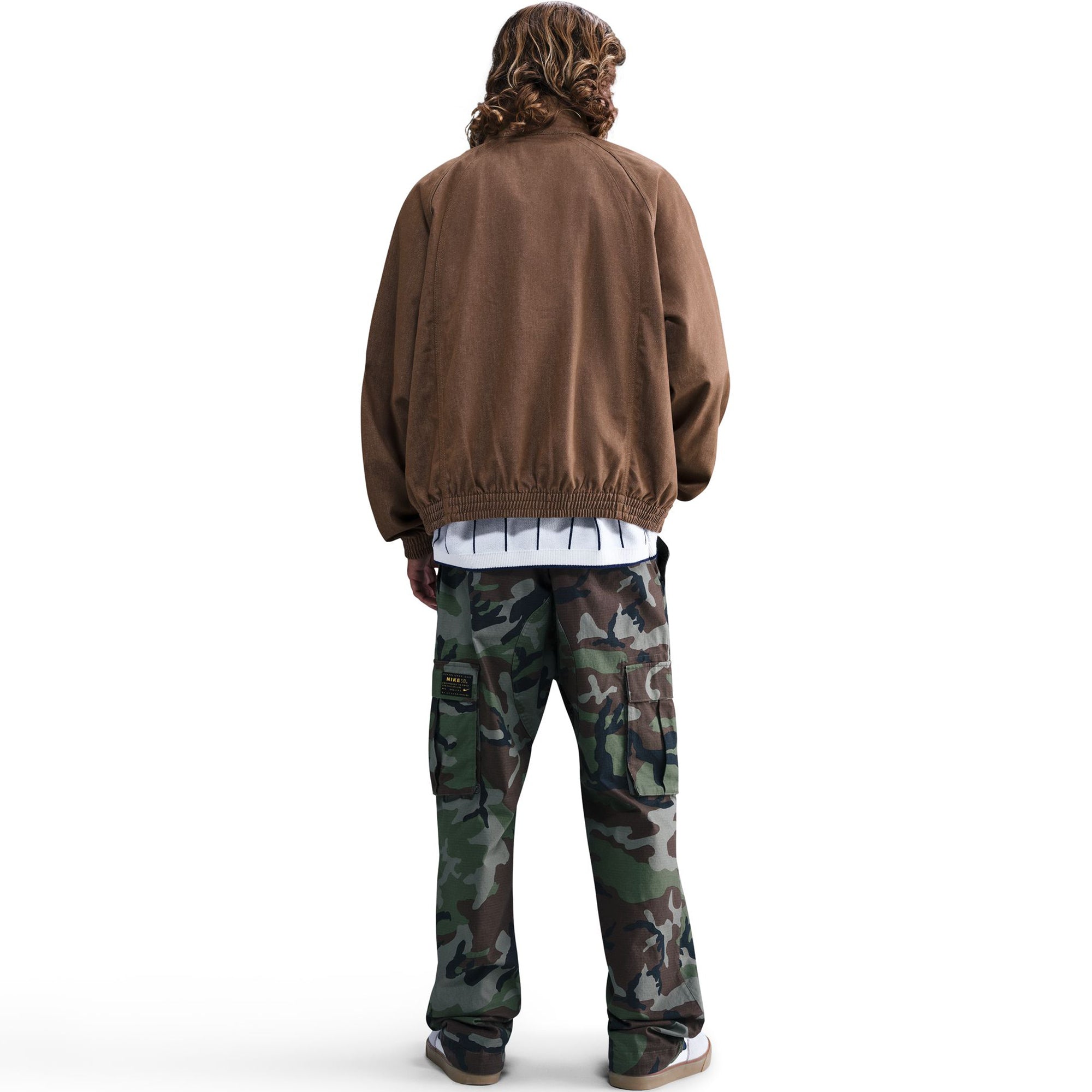 Nike SB Denim Full-Zip Track Jacket Mosswood Brown/White