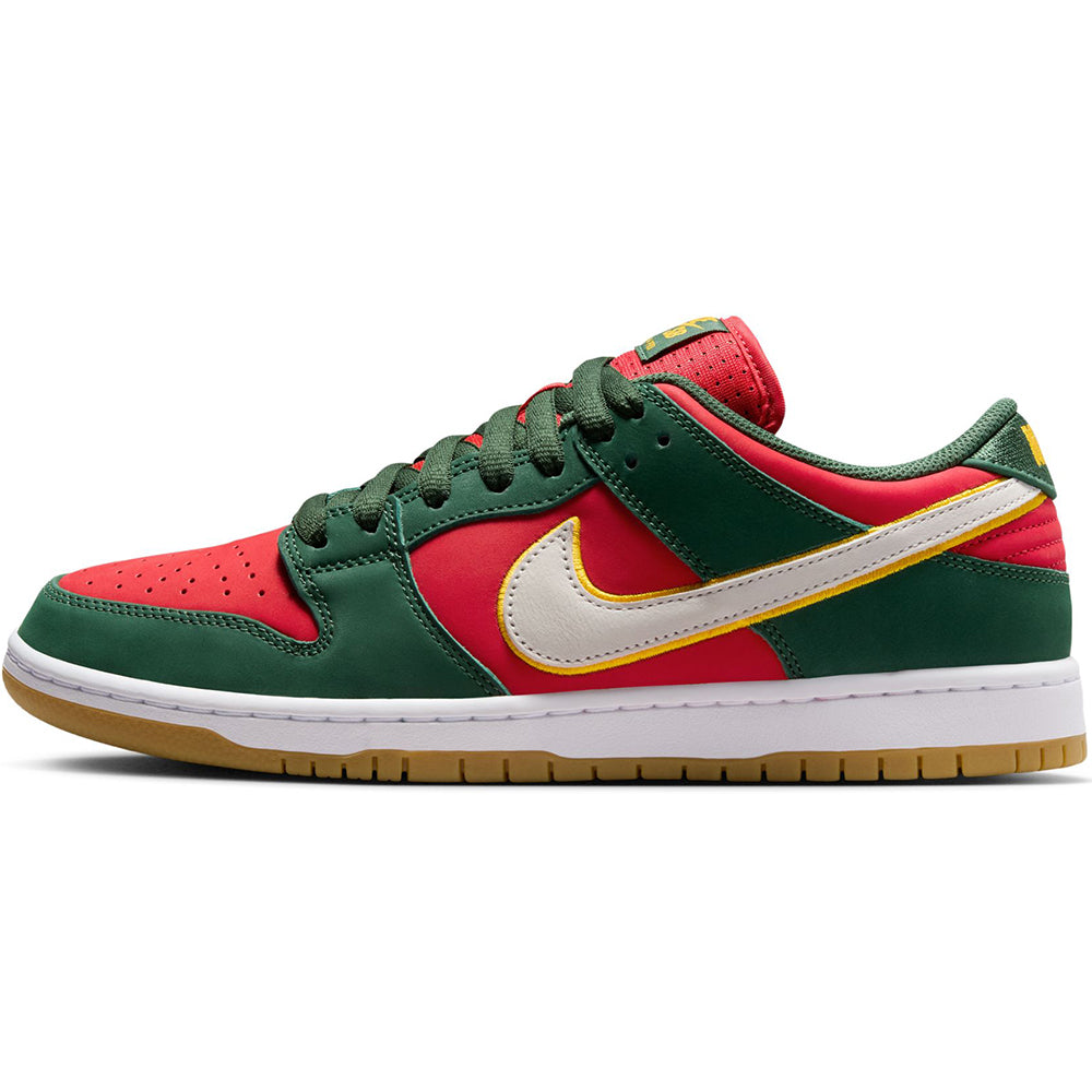 Nike SB Dunk Low Pro Premium Shoes Fir/White-University Gold-Fire Red