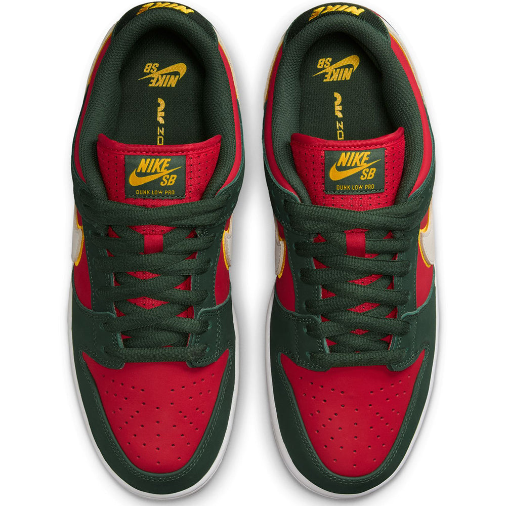 Nike SB Dunk Low Pro Premium Shoes Fir/White-University Gold-Fire Red