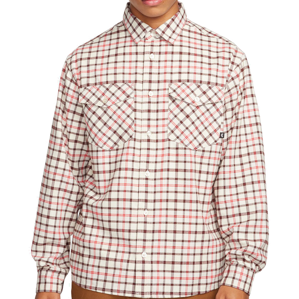 Nike SB Flannel Long-Sleeve Woven Button-Up Coconut Milk/Light Bone