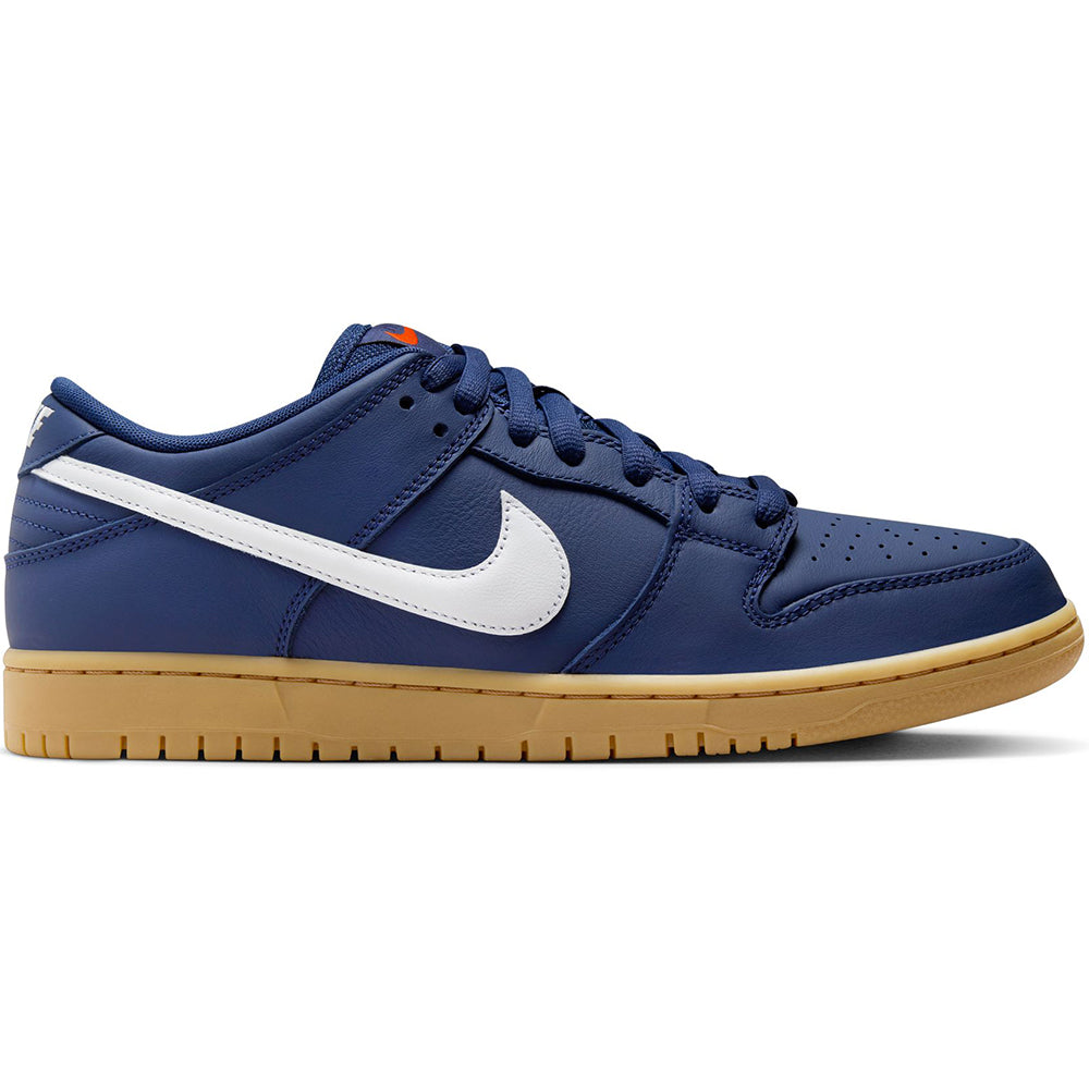 Nike SB Orange Label Dunk Low Pro ISO Shoes Navy/White-Navy-Gum Light Brown