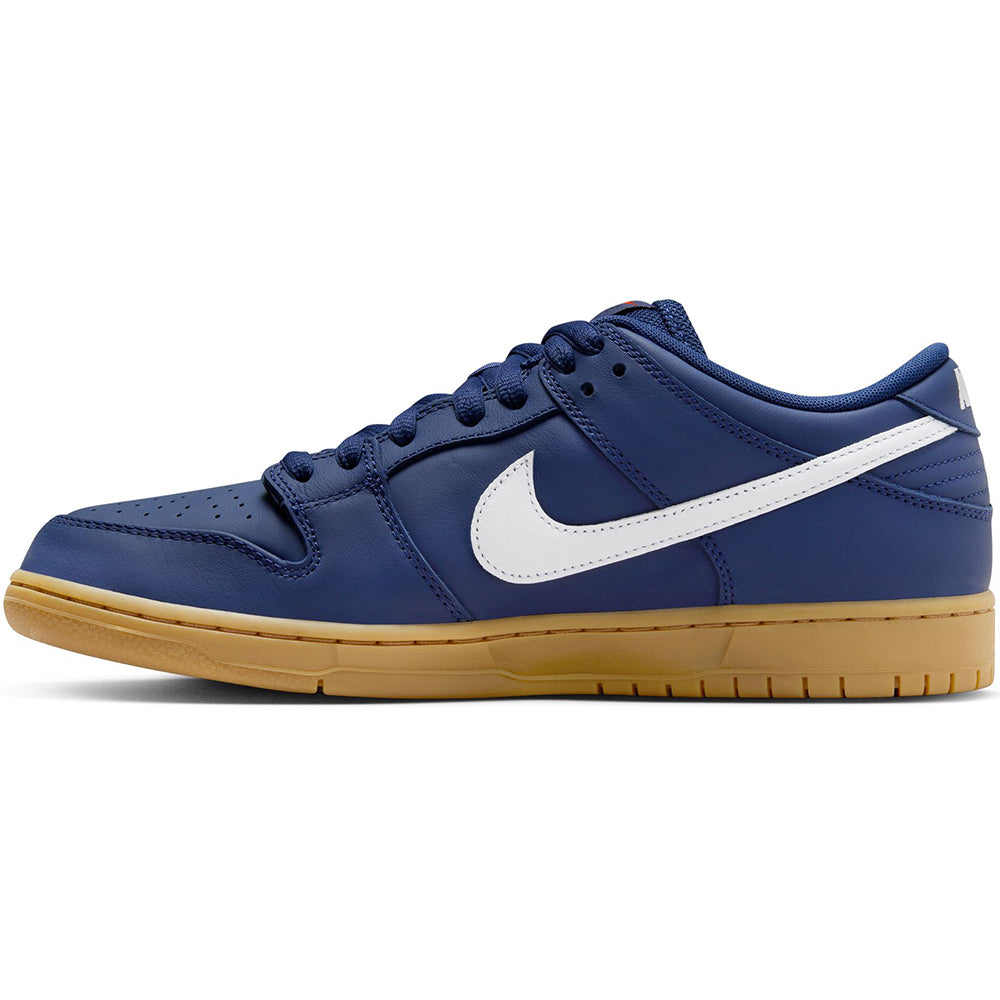 Nike SB Orange Label Dunk Low Pro ISO Shoes Navy/White-Navy-Gum Light Brown