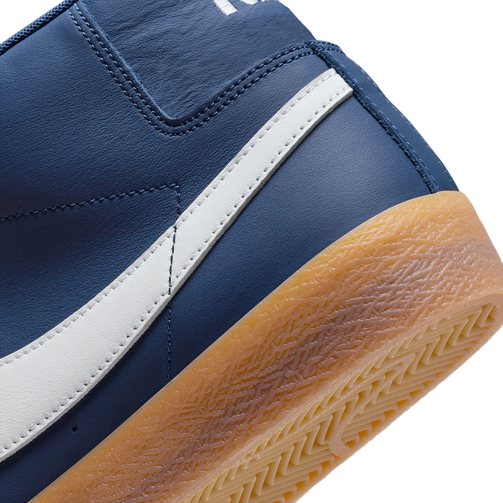 Nike SB Orange Label Zoom Blazer Mid ISO Shoes Navy/White-Navy-Gum Light Brown