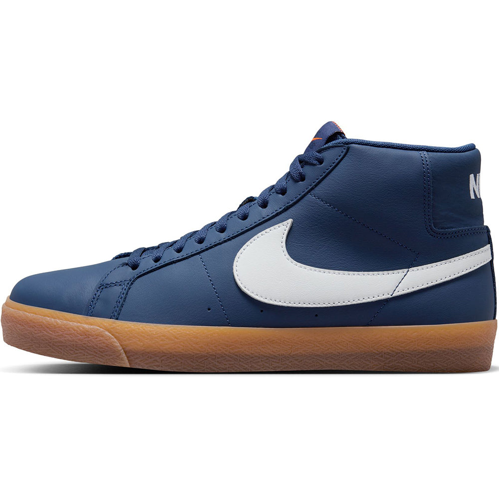 Nike SB Orange Label Zoom Blazer Mid ISO Shoes Navy/White-Navy-Gum Light Brown