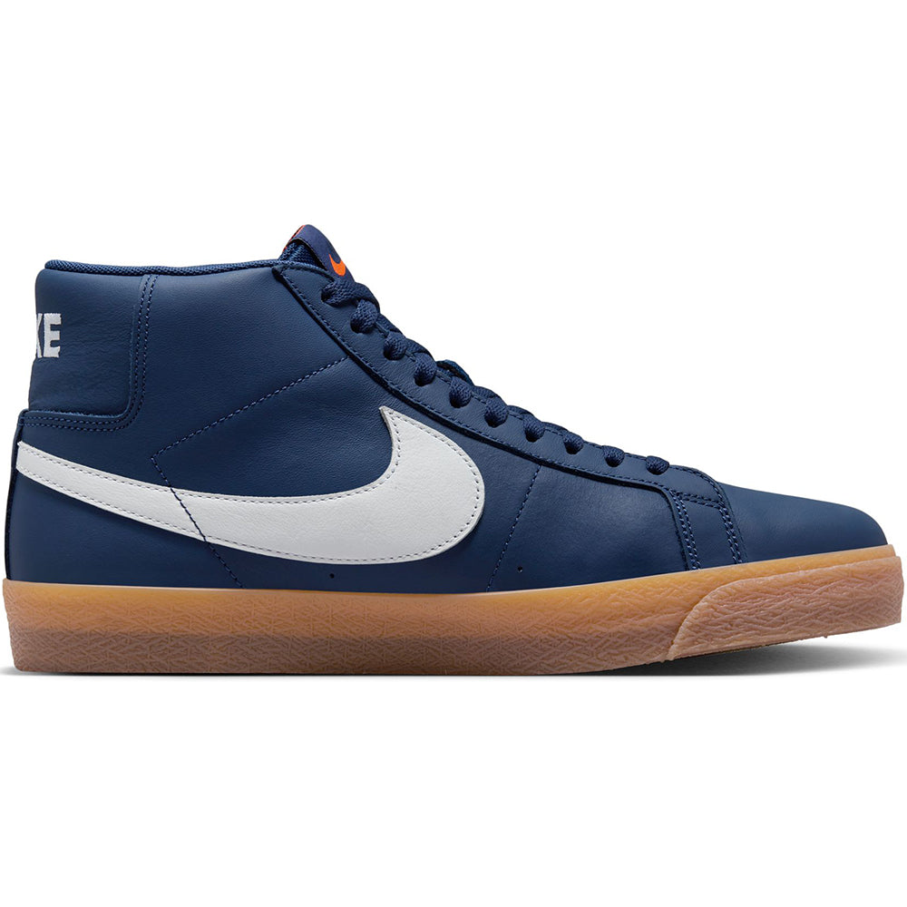 Nike SB Orange Label Zoom Blazer Mid ISO Shoes Navy/White-Navy-Gum Light Brown